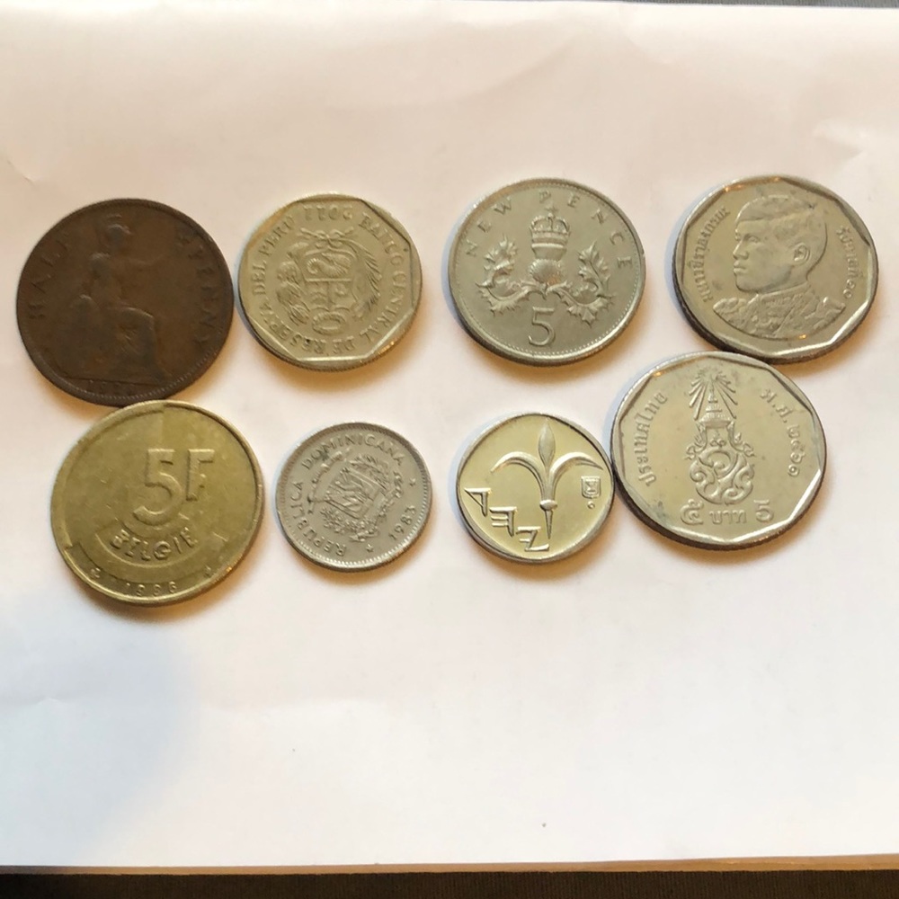 Various old foreign coins